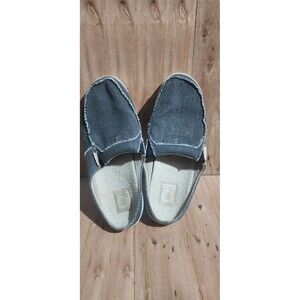 Gecko Man Mens 12 Blue Gray Casual Comfort Slip On Slide Loafer Deck Shoes